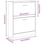 Scarpiera Nera 63x24x81 cm in Legno Multistrato