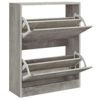 Scarpiera Grigio Cemento 63x24x81 cm in Legno Multistrato
