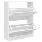 Scarpiera Bianco Lucido 63x24x81 cm in Legno Multistrato
