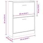 Scarpiera Bianco Lucido 63x24x81 cm in Legno Multistrato