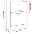 Scarpiera Rovere Fumo 63x24x81 cm in Legno Multistrato