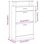 Scarpiera Nera 63x24x104 cm in Legno Multistrato