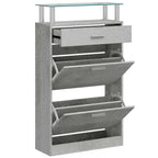 Scarpiera Grigio Cemento 63x24x104 cm in Legno Multistrato