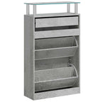 Scarpiera Grigio Cemento 63x24x104 cm in Legno Multistrato