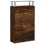 Scarpiera Rovere Fumo 63x24x104 cm in Legno Multistrato