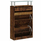 Scarpiera Rovere Fumo 63x24x104 cm in Legno Multistrato