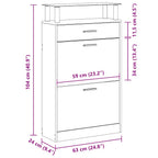 Scarpiera Rovere Fumo 63x24x104 cm in Legno Multistrato