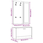 Set Scarpiere 3 in 1 Bianco in Legno Multistrato
