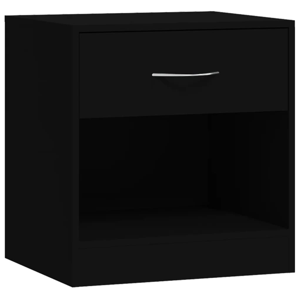 Comodini 2 pz con Cassetto Neri
