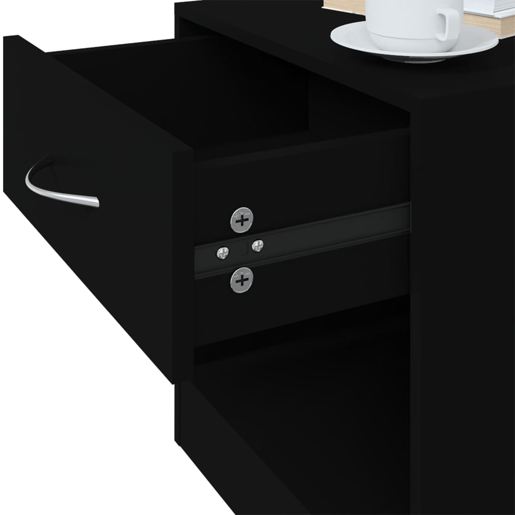 Comodini 2 pz con Cassetto Neri