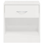 Comodini 2 pz con Cassetto in Bianco Lucido