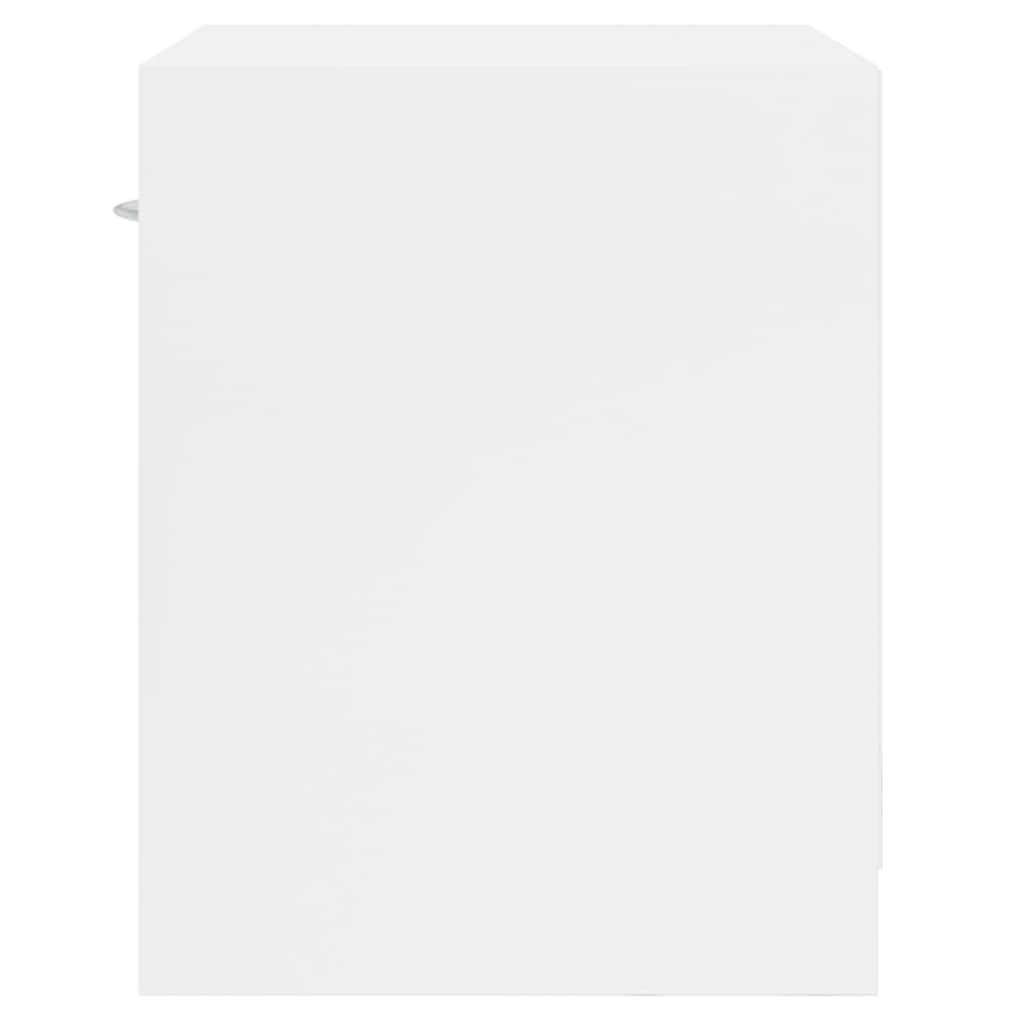 Comodini 2 pz con Cassetto in Bianco Lucido