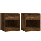 Comodini 2pz con Cassetto Rovere Fumo