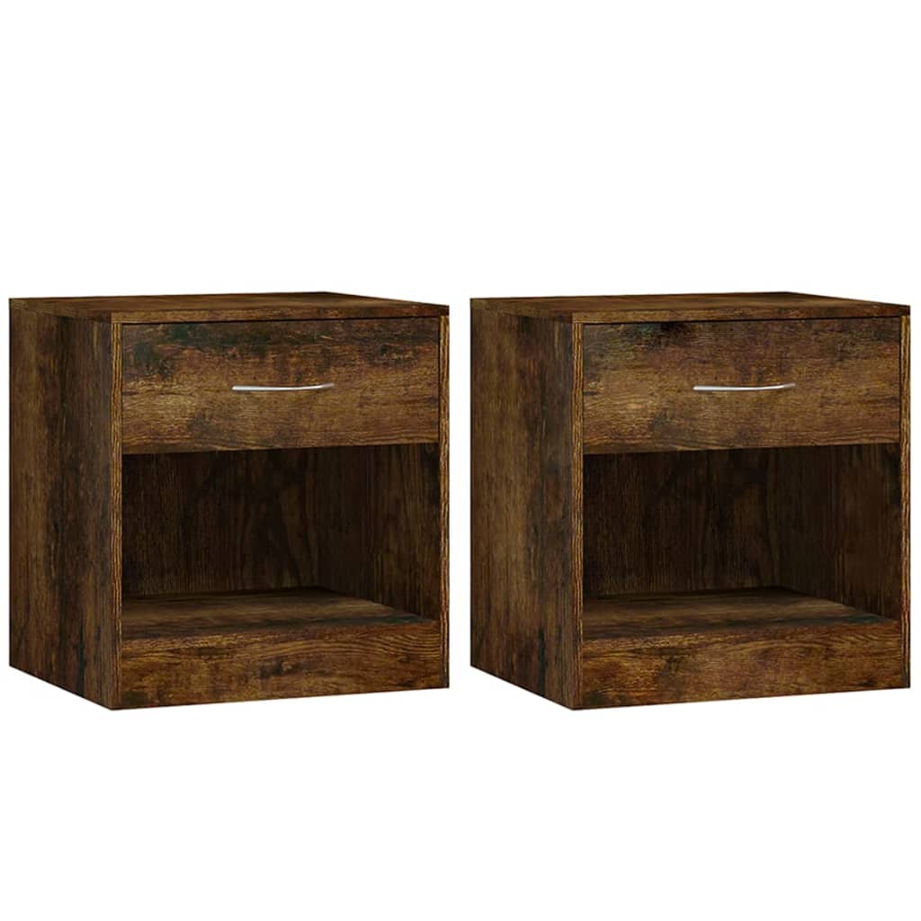 Comodini 2pz con Cassetto Rovere Fumo