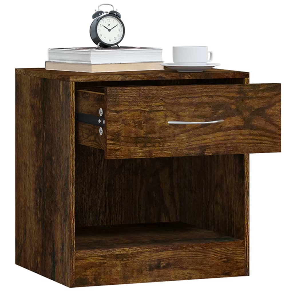 Comodini 2pz con Cassetto Rovere Fumo