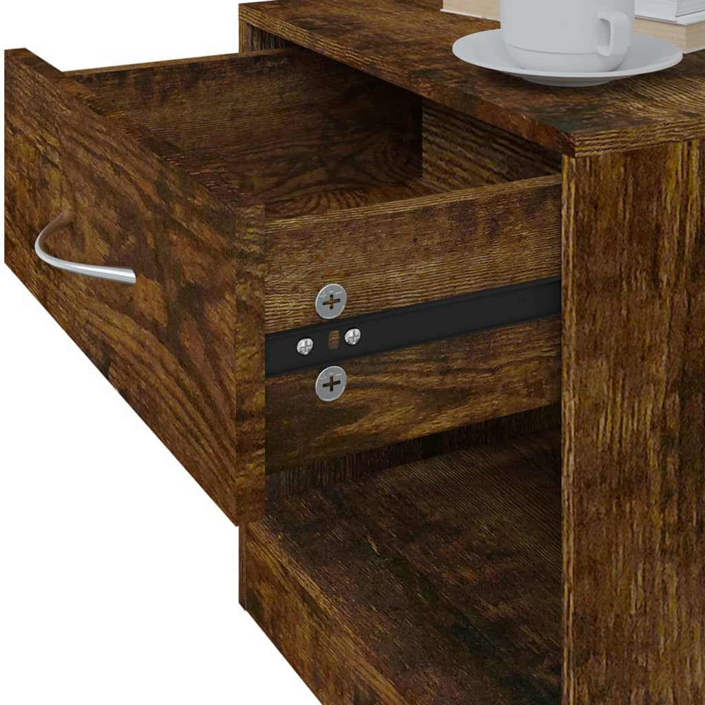 Comodini 2pz con Cassetto Rovere Fumo