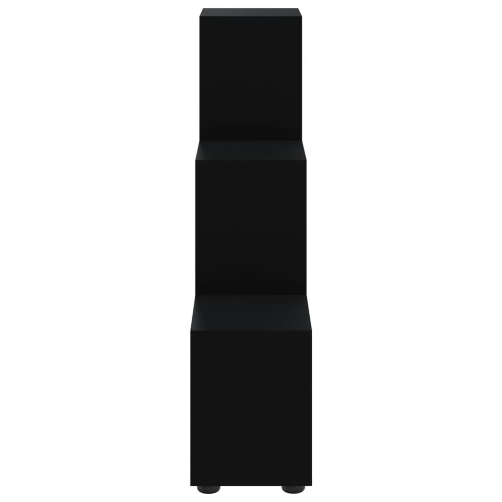 Libreria a Scala Nera 107 cm in Legno Multistrato