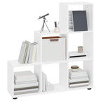 Libreria a Scala Bianco Lucido 107 cm in Legno Multistrato
