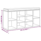 Scarpiera Nera 103x30x48 cm in Legno Multistrato
