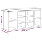 Scarpiera Rovere Fumo 103x30x48 cm in Legno Multistrato