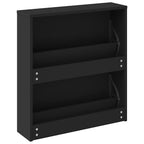 Scarpiera con Specchio a 2 Livelli Nera 63x17x67 cm