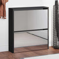 Scarpiera con Specchio a 2 Livelli Nera 63x17x67 cm