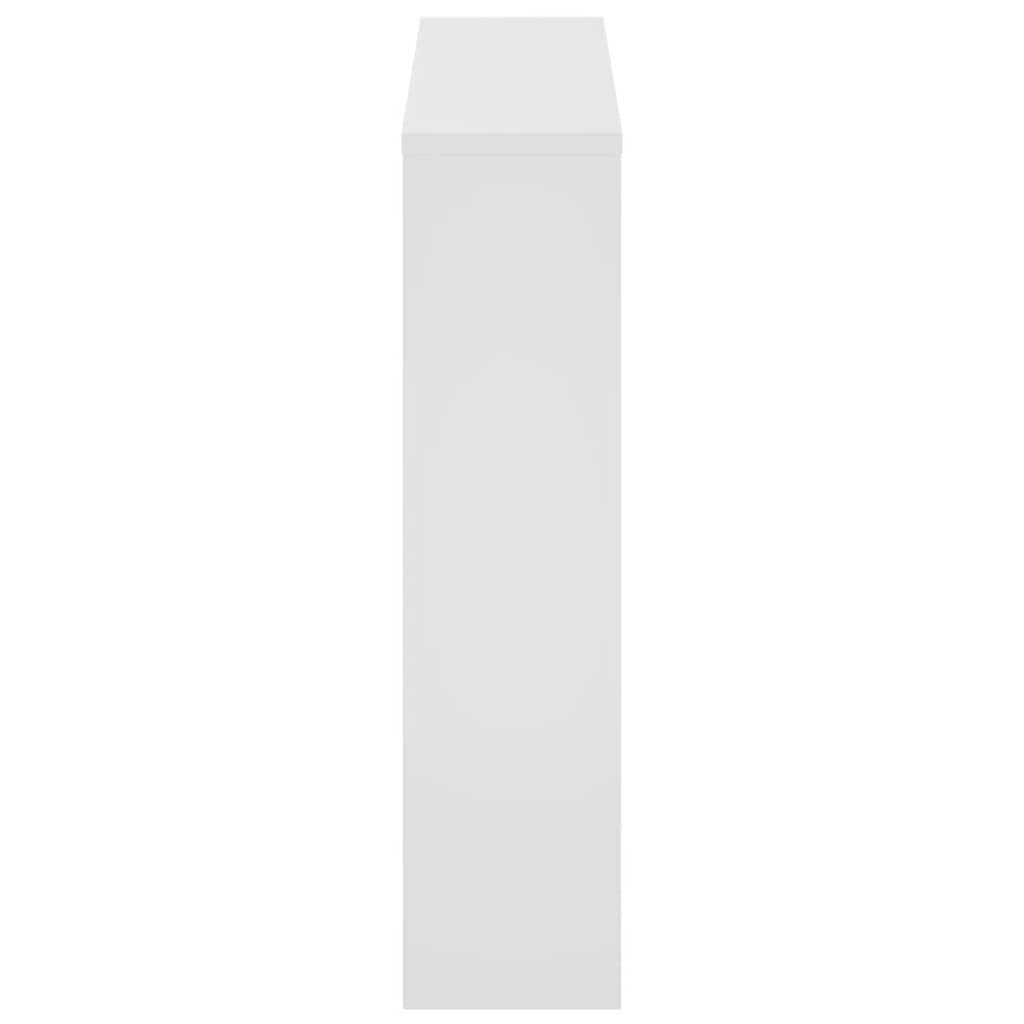 Scarpiera con Specchio a 2 Livelli Bianco lucido 63x17x67 cm