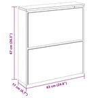Scarpiera con Specchio a 2 Livelli Bianco lucido 63x17x67 cm
