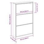 Scarpiera con Specchio a 3 Livelli Grigio cemento 63x17x102,5cm