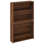 Scarpiera con Specchio a 3 Livelli Rovere marrone 63x17x102,5cm