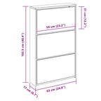 Scarpiera con Specchio a 3 Livelli Rovere marrone 63x17x102,5cm