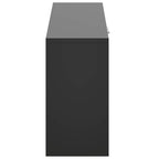 Panca Scarpiera Nera 80x24x45 cm in Legno Massello di Argilla