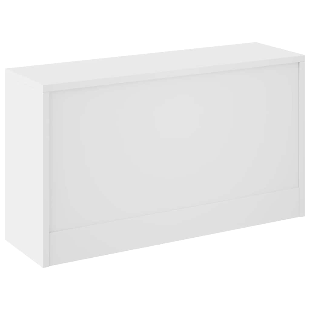 Panca Scarpiera Bianco Lucido 80x24x45 cm in Legno di Argilla