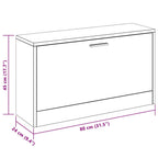 Scarpiera Grigio Sonoma 80x24x45 cm in Legno Multistrato