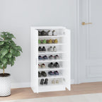 Scarpiera Bianco Lucido 55x35x108 cm in Legno Multistrato