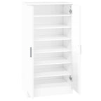 Scarpiera Bianco Lucido 55x35x108 cm in Legno Multistrato