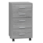 Cassettiera con Ruote grigio sonoma in Legno Multistrato