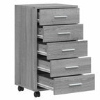 Cassettiera con Ruote grigio sonoma in Legno Multistrato