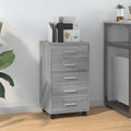 Cassettiera con Ruote grigio sonoma in Legno Multistrato