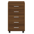 Cassettiera con Ruote rovere marrone in Legno Multistrato