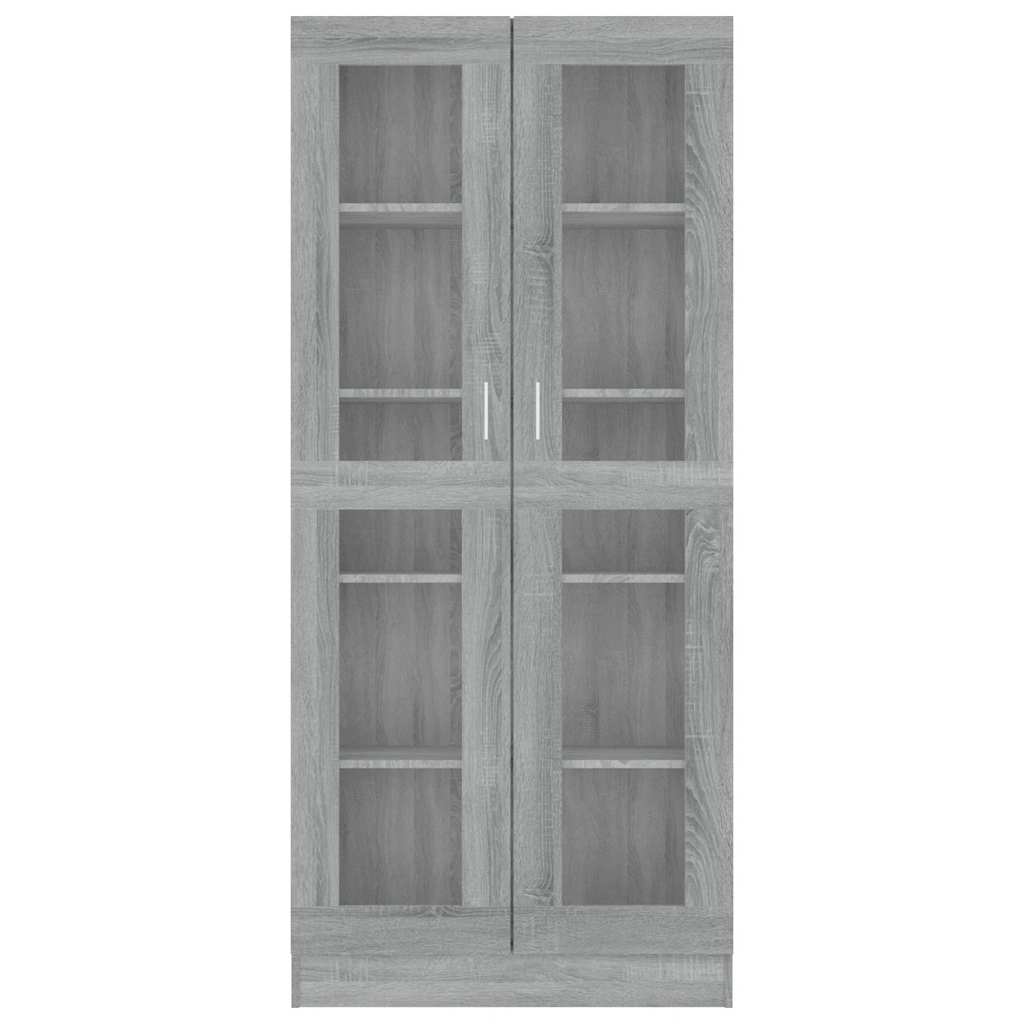 Mobile Vetrina Grigio Sonoma 82,5x30,5x185 Legno Multistrato