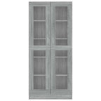 Mobile Vetrina Grigio Sonoma 82,5x30,5x185 Legno Multistrato