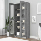 Mobile Vetrina Grigio Sonoma 82,5x30,5x185 Legno Multistrato