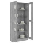 Mobile Vetrina Grigio Sonoma 82,5x30,5x185 Legno Multistrato