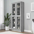 Mobile Vetrina Grigio Sonoma 82,5x30,5x185 Legno Multistrato
