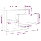 Mensola a Muro Rovere Marrone 104x20x58,5 cm Legno Multistrato