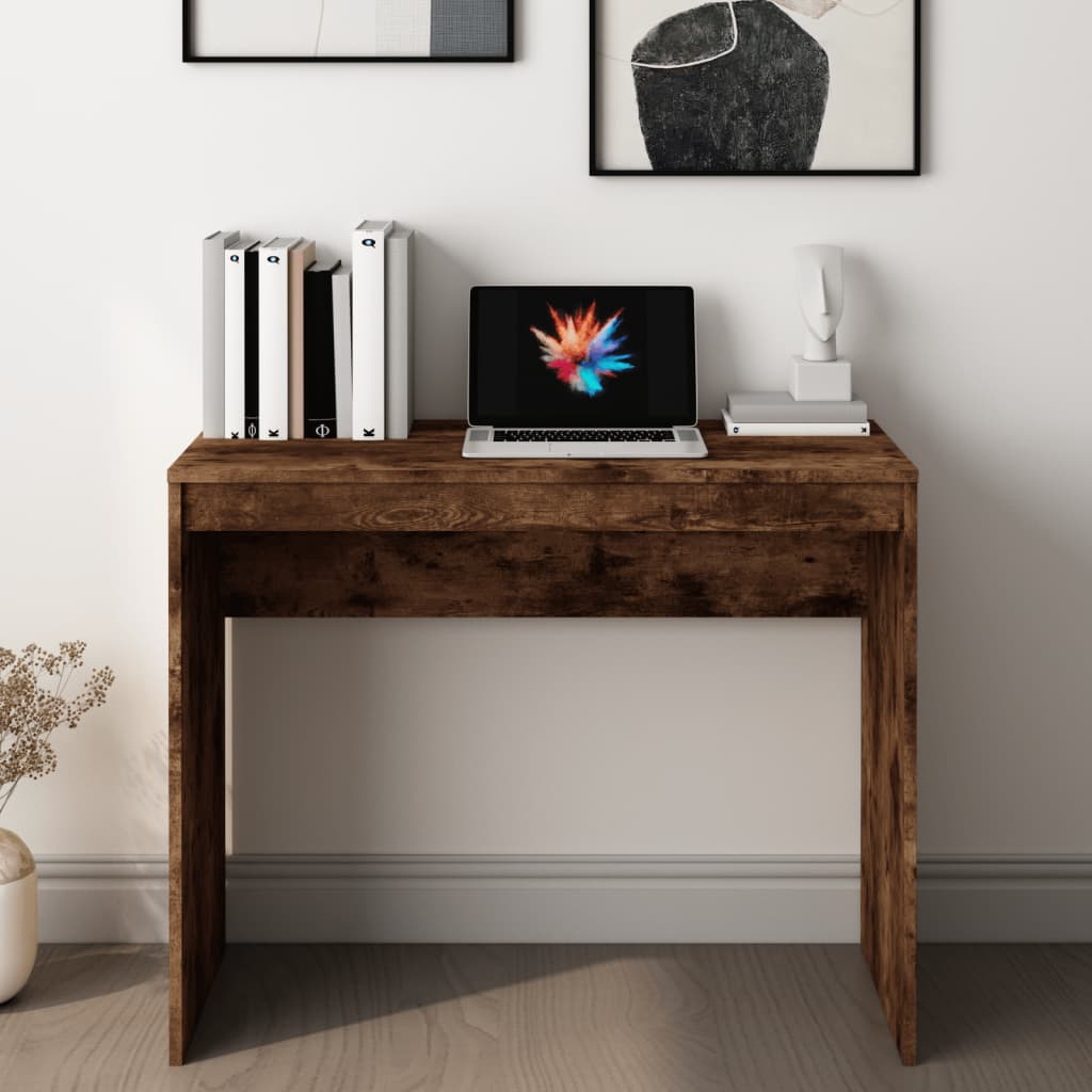 Scrivania Rovere Fumo 90x40x72 cm in Legno Multistrato