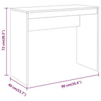 Scrivania Grigio Sonoma 90x40x72 cm in Legno Multistrato