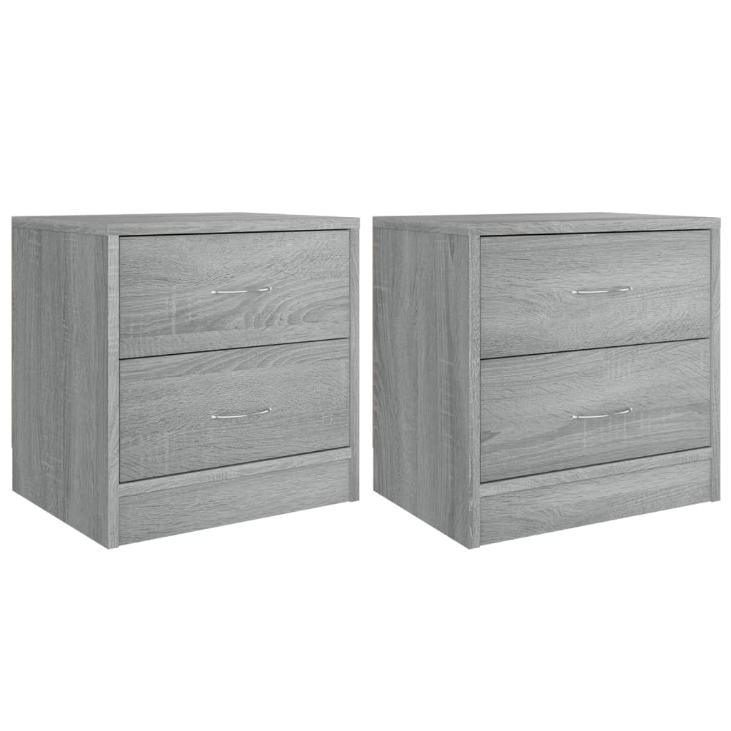 Comodini 2pz Grigio Sonoma 40x30x40 cm in Truciolato