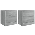 Comodini 2pz Grigio Sonoma 40x30x40 cm in Truciolato